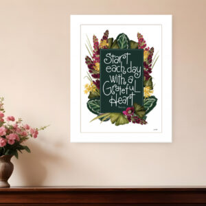 Grateful Heart  White Framed Print Wall Art