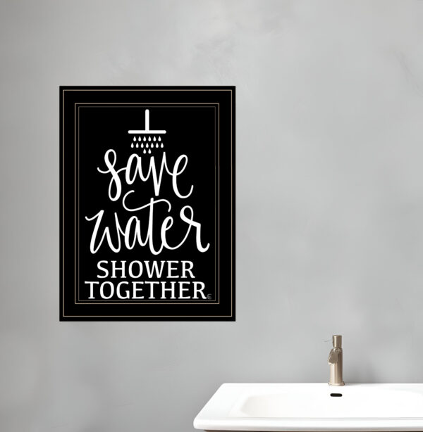 Shower Together  Black Framed Print Wall Art
