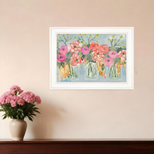 Threes A Charm  White Framed Print Wall Art