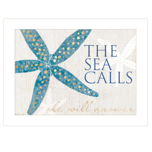 The Sea Calls  White Framed Print Wall Art