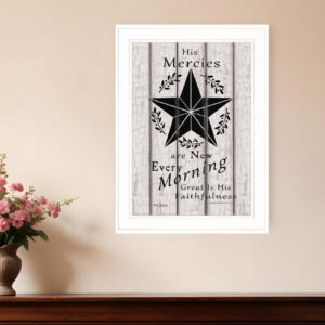 His Mercies are New Every Morning  White Framed Print Wall Art