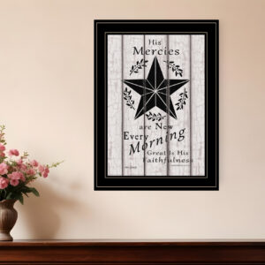 His Mercies are New Every Morning  Black Framed Print Wall Art