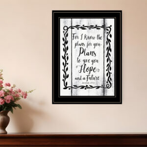 Plans to Give You Hope  Black Framed Print Wall Art