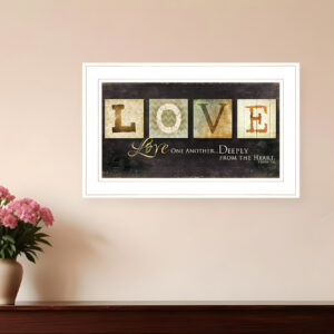 Love One Another  White Framed Print Wall Art