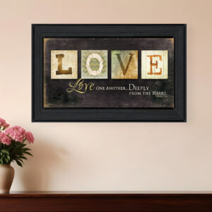 Love One Another  Black Framed Print Wall Art