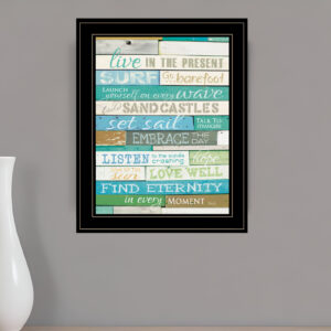 Live in the Present  Black Framed Print Wall Art