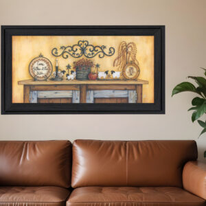 Come Gather at Our Table  Black Framed Print Wall Art