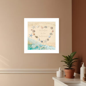 No Selfies in the Bathroom Sea  White Framed Print Bathroom Wall Art
