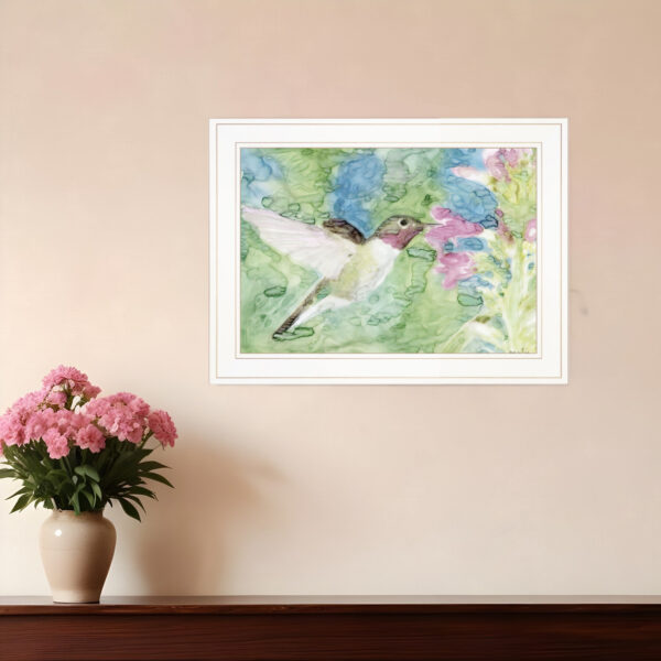 Hummingbird  White Framed Print Wall Art