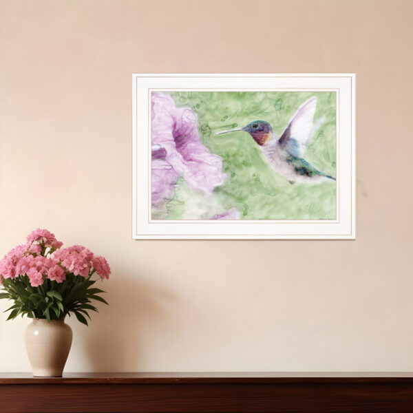 Humming Bird  White Framed Print Wall Art