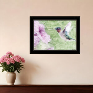Humming Bird  Black Framed Print Wall Art