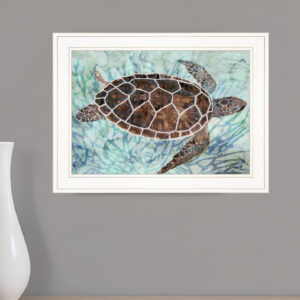 Sea Turtles Collage  White Framed Print Wall Art