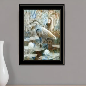 Marsh Herons II  Black Framed Print Wall Art