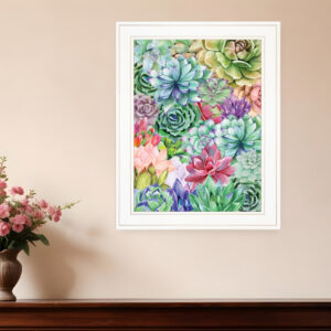 Succulents Paradise  White Framed Print Wall Art
