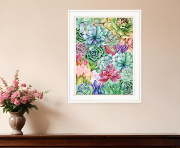 Succulents Paradise  White Framed Print Wall Art