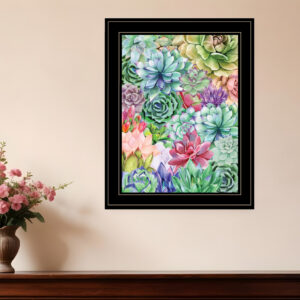 Succulents Paradise  Black Framed Print Wall Art