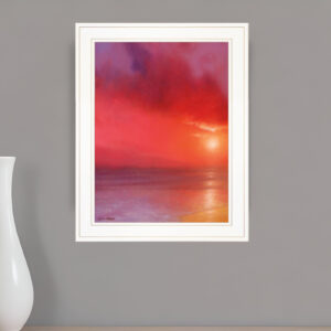 Sunset In Red  White Framed Print Wall Art