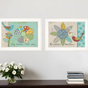 Set Of Two Kindness  White Framed Print Wall Art