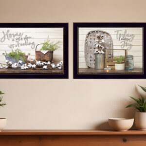 Set Of Two Choose Joy Black Framed Print Wall Art