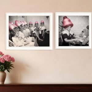 Set Of Two The Salon White Framed Print Wall Art