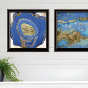 Set Of Two Perisse Cobalt  Black Framed Print Wall Art