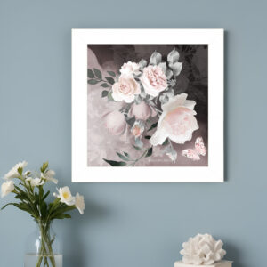 Noir Roses IV  White Framed Print Wall Art