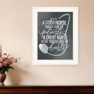 A Nurses Heart  White Framed Print Wall Art