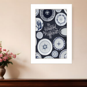 Its Beautiful to Be Different  White Framed Print Wall Art