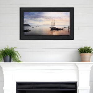 BAR HARBOR SILHOUETTES  Black Framed Print Wall Art