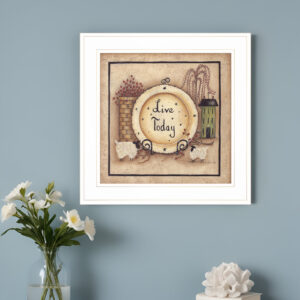 Live Today  White Framed Print Wall Art