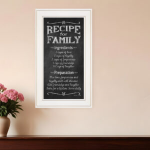 Recipe for Family White Framed Print Wall Art