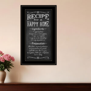 Recipe for a Happy Home  Black Framed Print Wall Art