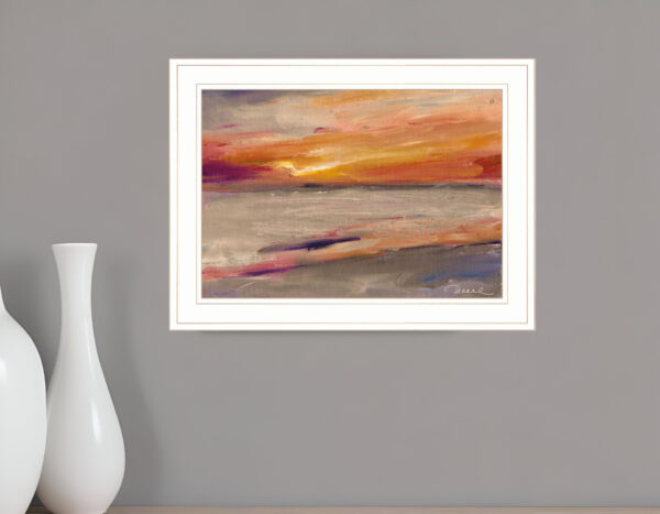 Western Sky  White Framed Print Wall Art