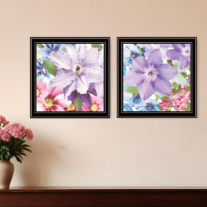 Set Of Two Clematis Black Framed Print Wall Art
