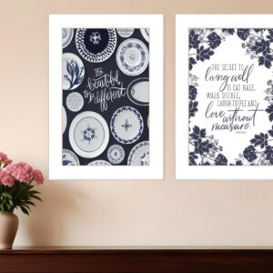 Set Of Two The Secret Beauty White Framed Print Wall Art