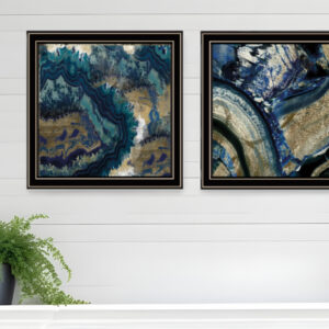 Set Of Two Geode Reef Pleasure  Black Framed Print Wall Art