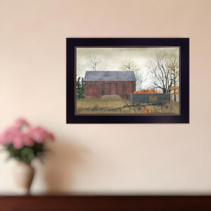 Pumpkin Wagon  Black Framed Print Wall Art