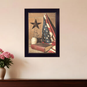 God and Country Black Framed Print Wall Art