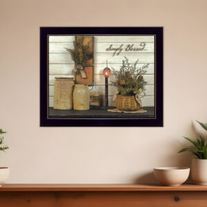 Simply Blessed Black Framed Print Wall Art