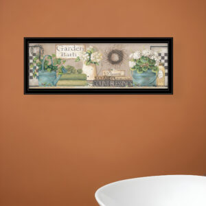 Garden Bath  Black Framed Print Bathroom Wall Art
