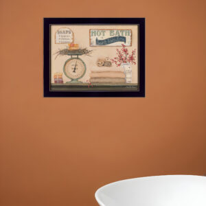 Hot Bath  Black Framed Print Bathroom Wall Art