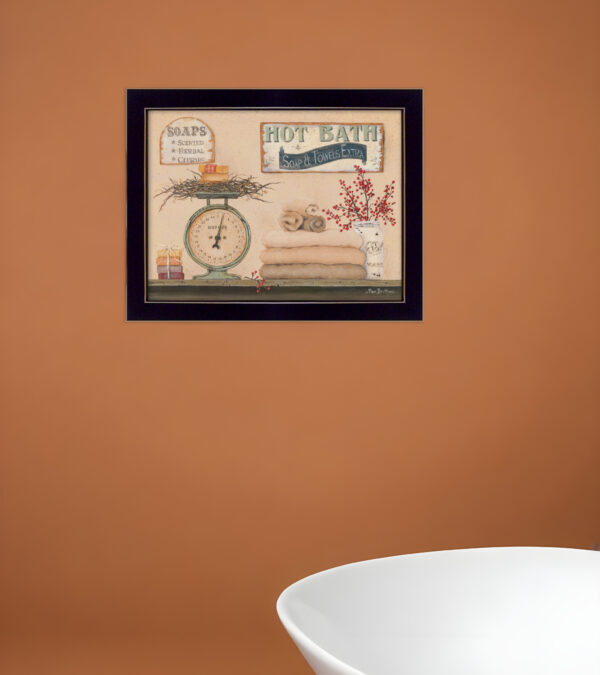 Hot Bath  Black Framed Print Bathroom Wall Art