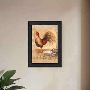 Rooster Montage II Black Framed Print Wall Art