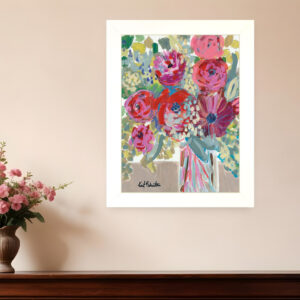 Blooming in the Window Sill White Framed Print Wall Art