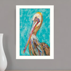 Pelican II White Framed Print Wall Art