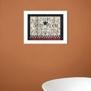 Bathroom  White Framed Print Bathroom Wall Art