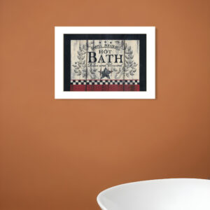 Hot Bath  White Framed Print Bathroom Wall Art