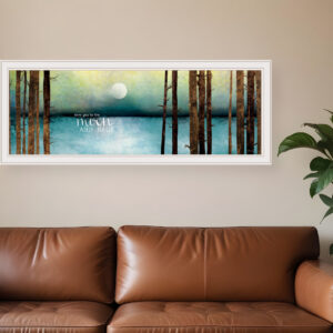 Love You to the Moon and Back  White Framed Print Wall Art