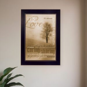 Its About Love  Black Framed Print Wall Art