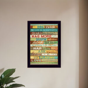 Dog Rules  Black Framed Print Wall Art